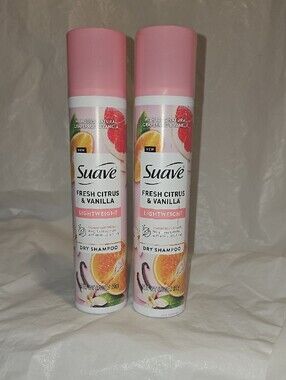 Suave Dry Shampoo, Citrus & Vanilla, 4.3 OZ Two Cans